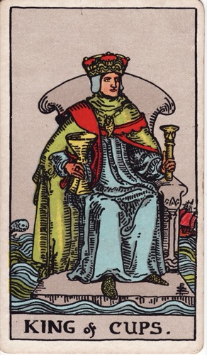 Карта Таро «Король Кубков» (King of Cups), колода Райдера–Уэйта