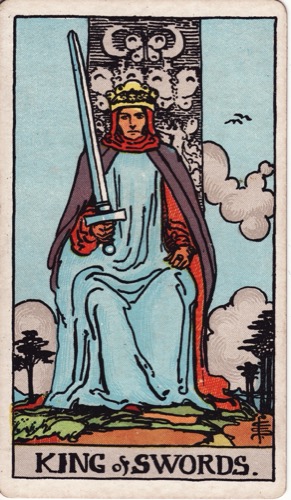 Карта Таро «Король Мечей» (King of Swords), колода Райдера–Уэйта