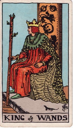 Карта Таро «Король Жезлов» (King of Wands), колода Райдера–Уэйта